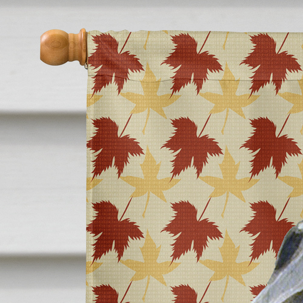 Flat Coated Retriever Fall Leaves Portrait House Flag 28x40 Porch Sleeve Pole Decorative Outside Yard Banner Artwork Wall Hanging, Polyester
