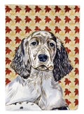 English Setter Fall Leaves Portrait House Flag 28x40 Porch Sleeve Pole Decorative Outside Yard Banner Artwork Wall Hanging, Polyester
