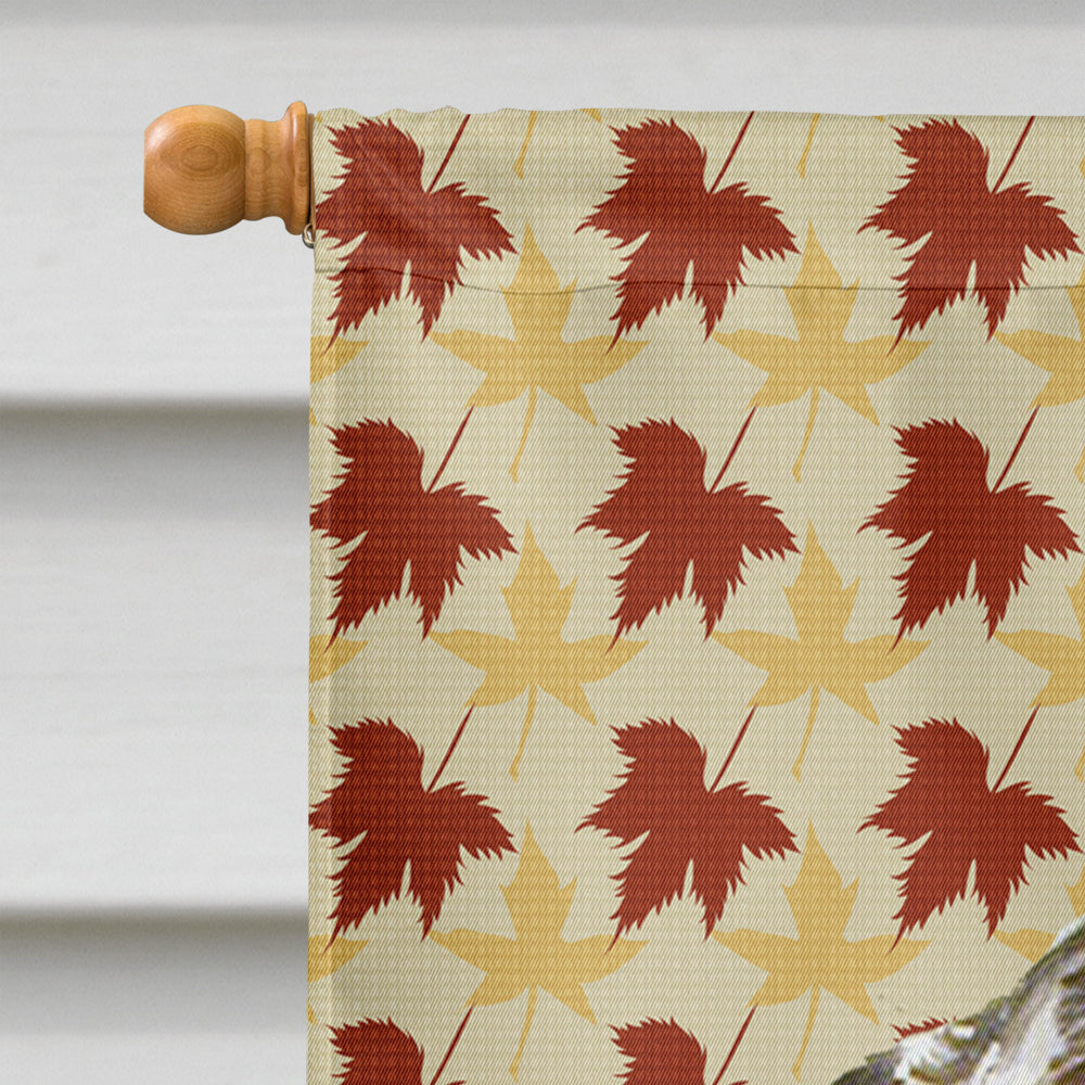 English Setter Fall Leaves Portrait House Flag 28x40 Porch Sleeve Pole Decorative Outside Yard Banner Artwork Wall Hanging, Polyester