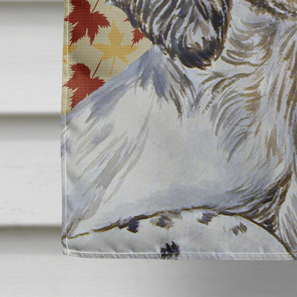 English Setter Fall Leaves Portrait House Flag 28x40 Porch Sleeve Pole Decorative Outside Yard Banner Artwork Wall Hanging, Polyester