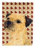 Border Terrier Fall Leaves Portrait House Flag 28x40 Porch Sleeve Pole Decorative Outside Yard Banner Artwork Wall Hanging, Polyester