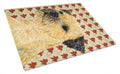 Border Terrier Fall Leaves Portrait Cutting Board Tempered Glass Kitchen Cutting Surface, Heat Resistant Chopping, Non-Slip Feet, Food Prep & Serving