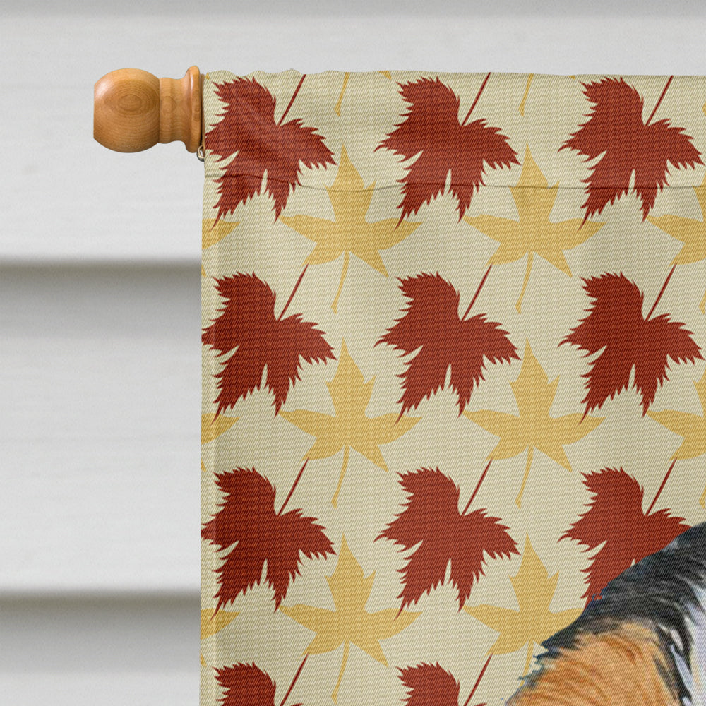 Cavalier Spaniel Fall Leaves Portrait House Flag 28x40 Porch Sleeve Pole Decorative Outside Yard Banner Artwork Wall Hanging, Polyester