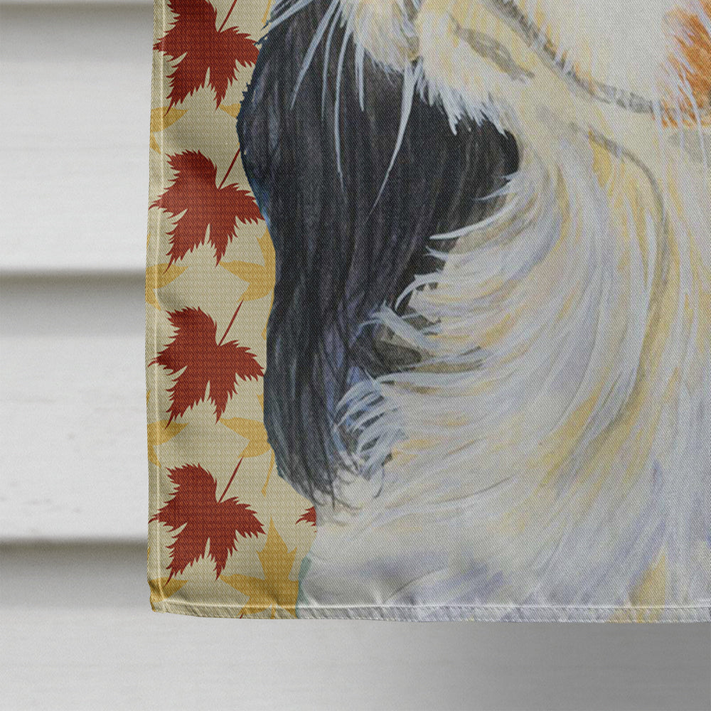 Cavalier Spaniel Fall Leaves Portrait House Flag 28x40 Porch Sleeve Pole Decorative Outside Yard Banner Artwork Wall Hanging, Polyester