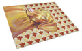Vizsla Fall Leaves Portrait Cutting Board Tempered Glass Kitchen Cutting Surface, Heat Resistant Chopping, Non-Slip Feet, Food Prep & Serving