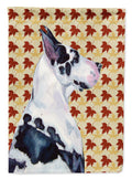 Great Dane Fall Leaves Portrait House Flag 28x40 Porch Sleeve Pole Decorative Outside Yard Banner Artwork Wall Hanging, Polyester