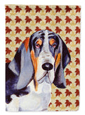 Basset Hound Fall Leaves Portrait House Flag 28x40 Porch Sleeve Pole Decorative Outside Yard Banner Artwork Wall Hanging, Polyester