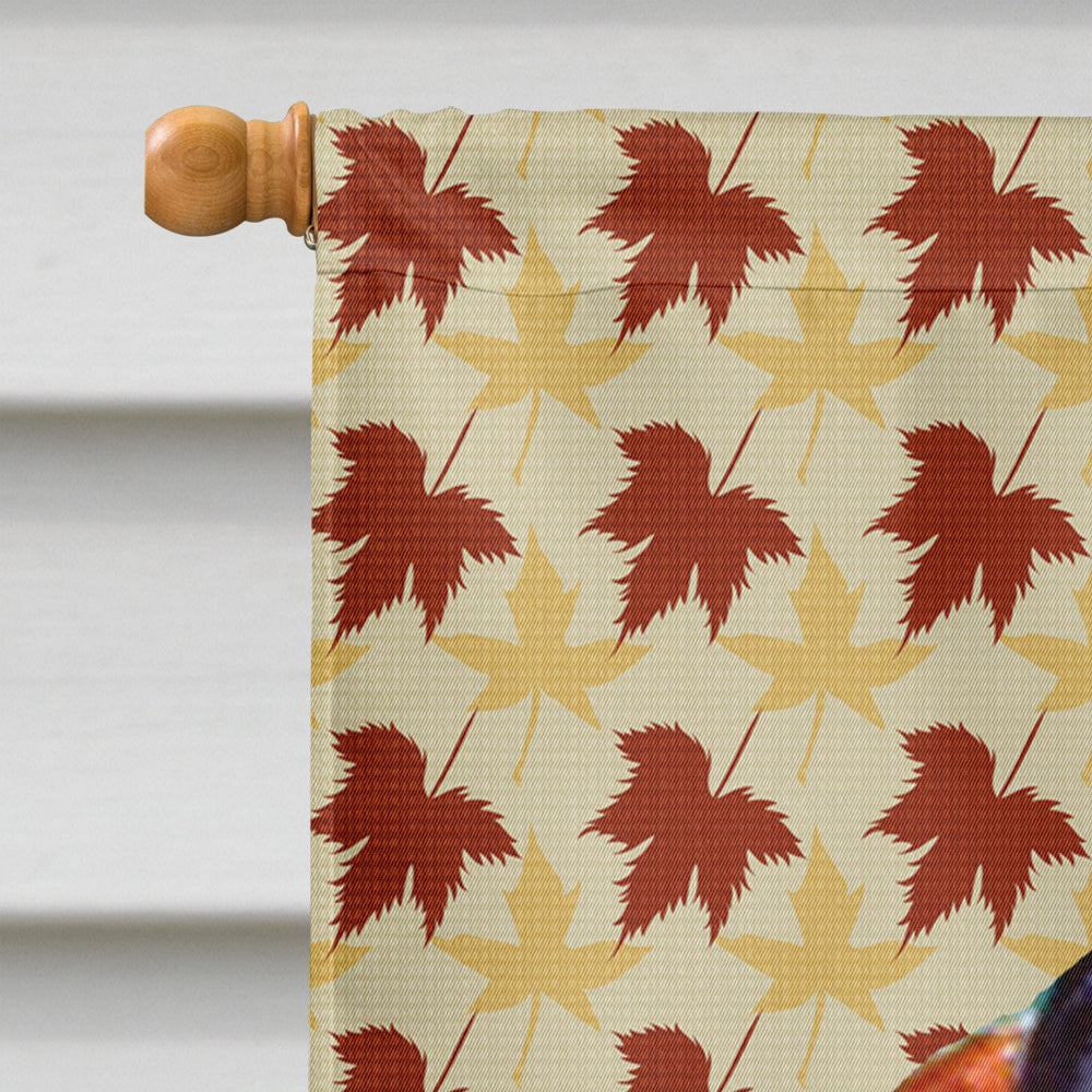 Basset Hound Fall Leaves Portrait House Flag 28x40 Porch Sleeve Pole Decorative Outside Yard Banner Artwork Wall Hanging, Polyester
