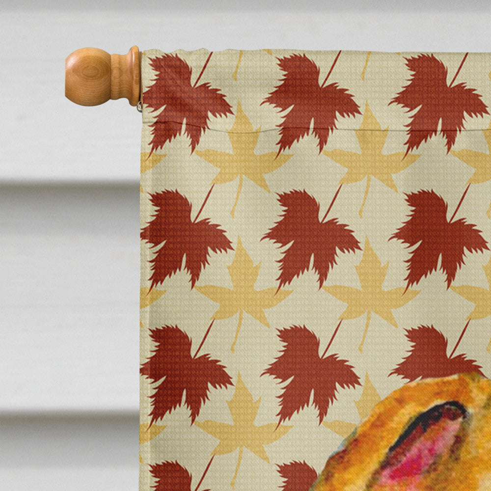 Whippet Fall Leaves Portrait House Flag 28x40 Porch Sleeve Pole Decorative Outside Yard Banner Artwork Wall Hanging, Polyester