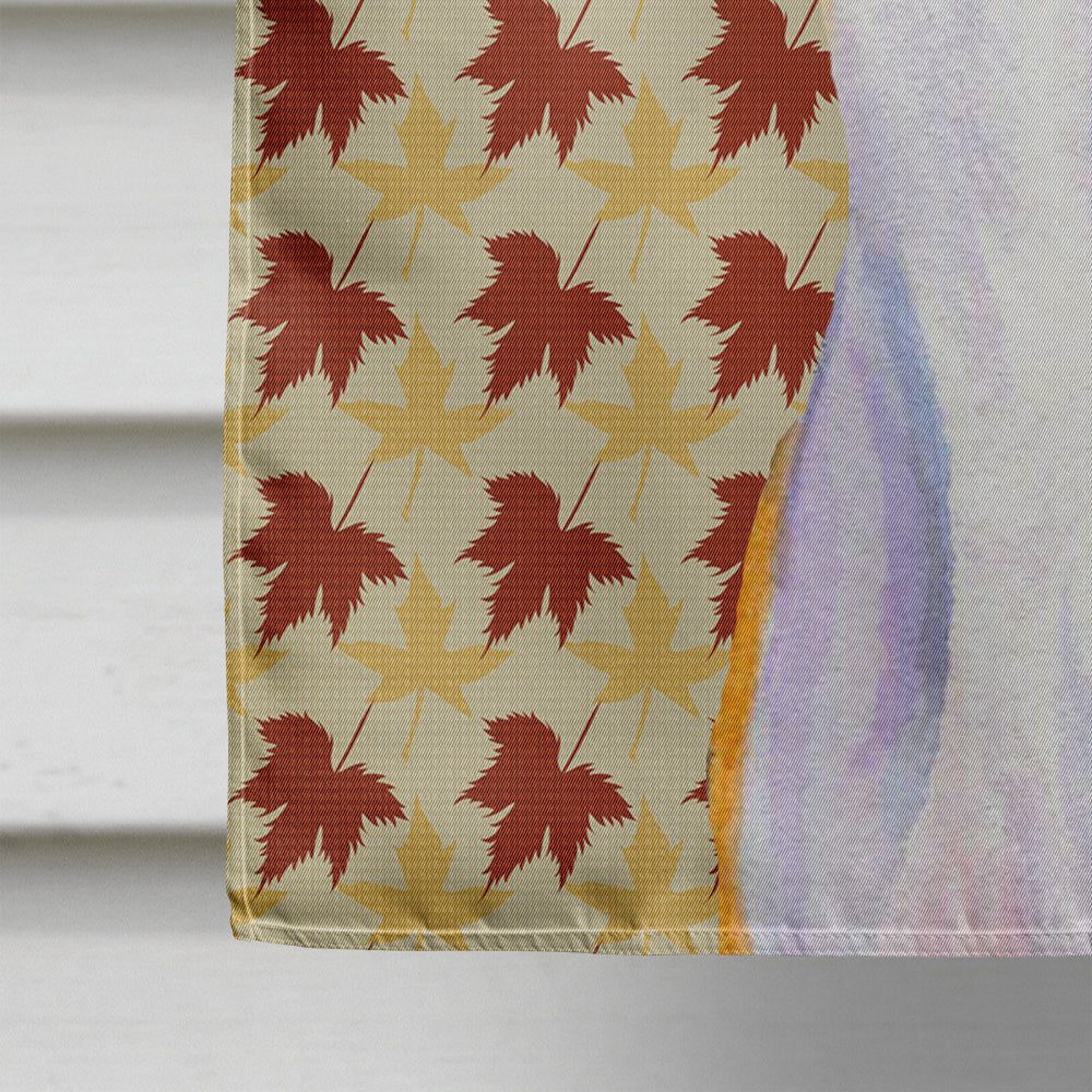 Whippet Fall Leaves Portrait House Flag 28x40 Porch Sleeve Pole Decorative Outside Yard Banner Artwork Wall Hanging, Polyester