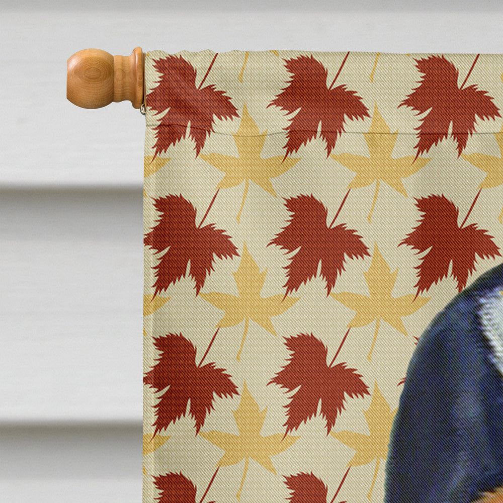 Basset Hound Fall Leaves Portrait House Flag 28x40 Porch Sleeve Pole Decorative Outside Yard Banner Artwork Wall Hanging, Polyester