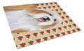 Bearded Collie Fall Leaves Portrait Cutting Board Tempered Glass Kitchen Cutting Surface, Heat Resistant Chopping, Non-Slip Feet, Food Prep & Serving