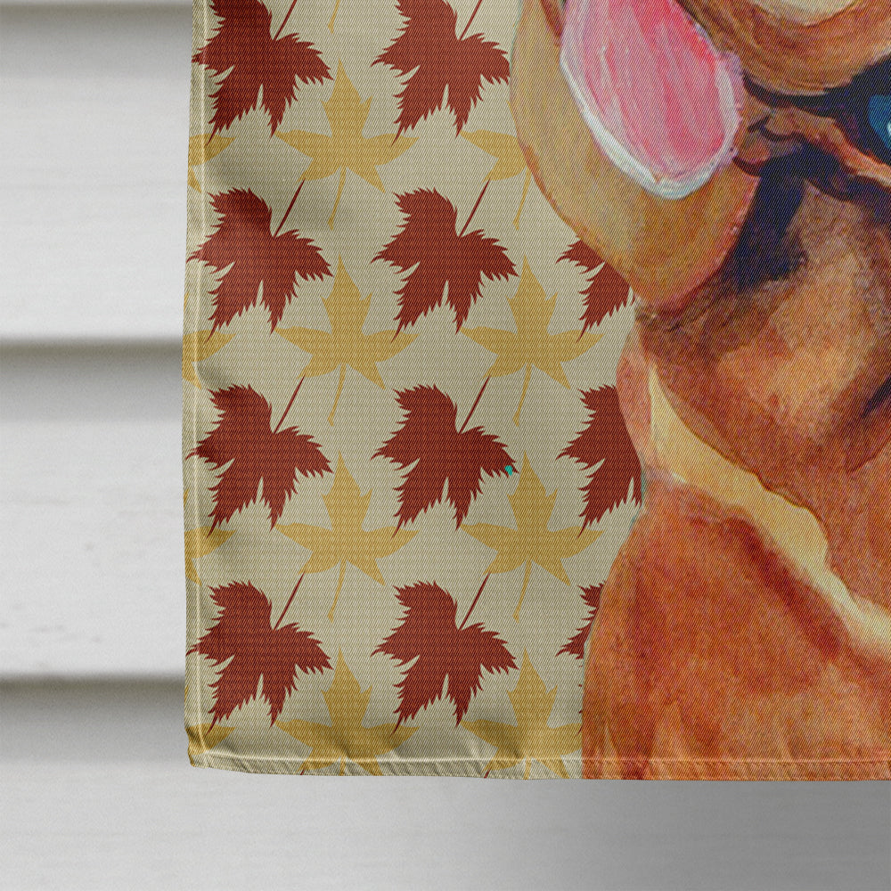 Bloodhound Fall Leaves Portrait House Flag 28x40 Porch Sleeve Pole Decorative Outside Yard Banner Artwork Wall Hanging, Polyester