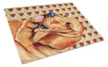 Bloodhound Fall Leaves Portrait Cutting Board Tempered Glass Kitchen Cutting Surface, Heat Resistant Chopping, Non-Slip Feet, Food Prep & Serving