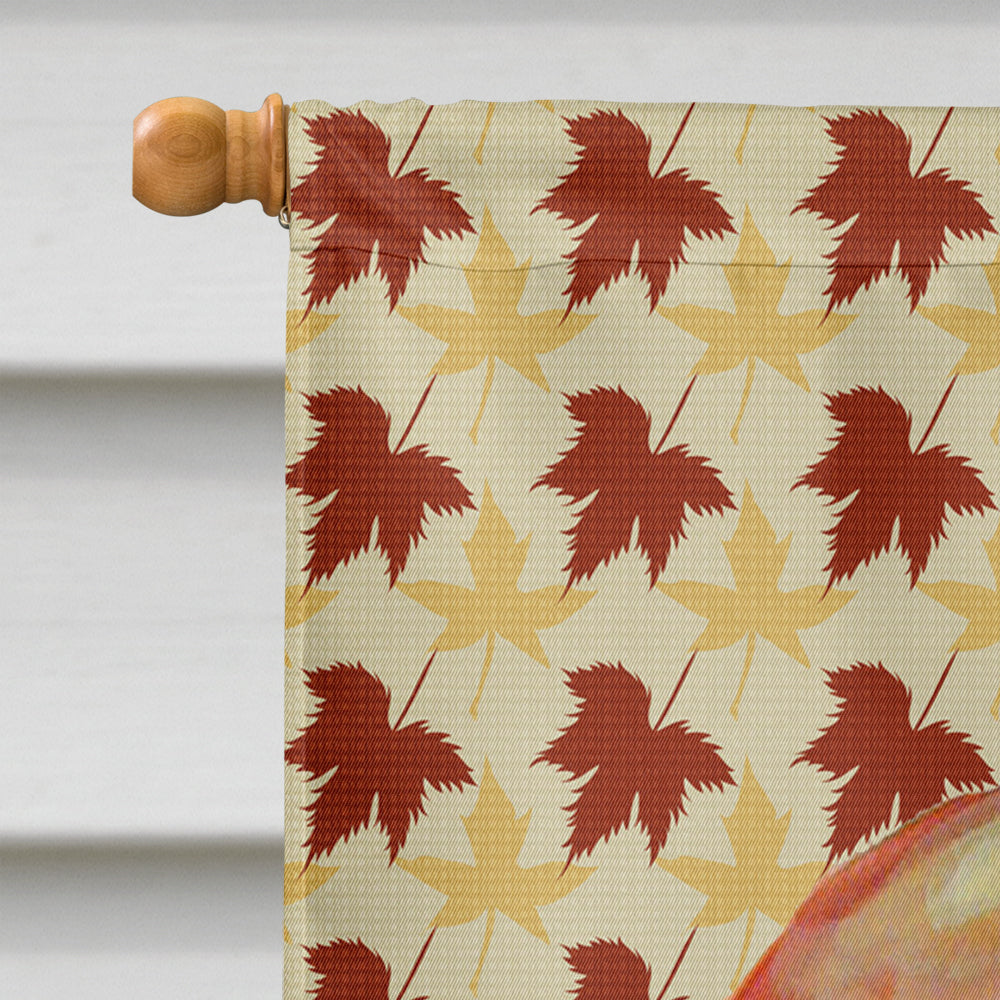 Basset Hound Fall Leaves Portrait House Flag 28x40 Porch Sleeve Pole Decorative Outside Yard Banner Artwork Wall Hanging, Polyester