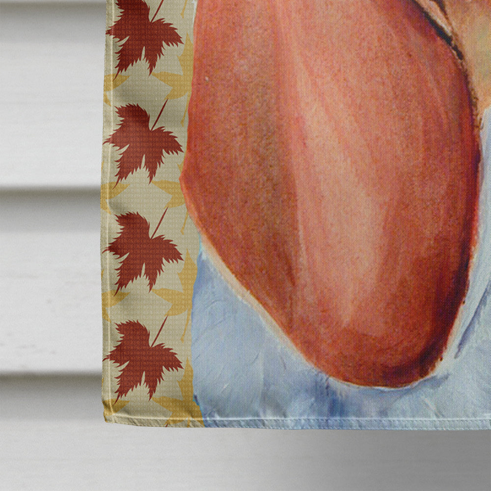 Basset Hound Fall Leaves Portrait House Flag 28x40 Porch Sleeve Pole Decorative Outside Yard Banner Artwork Wall Hanging, Polyester