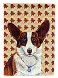 Corgi Fall Leaves Portrait House Flag 28x40 Porch Sleeve Pole Decorative Outside Yard Banner Artwork Wall Hanging, Polyester