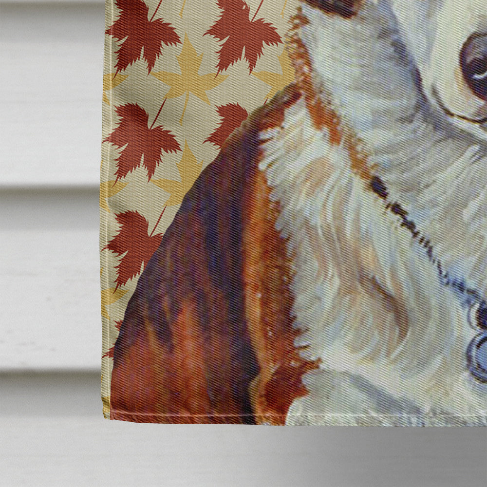 Corgi Fall Leaves Portrait House Flag 28x40 Porch Sleeve Pole Decorative Outside Yard Banner Artwork Wall Hanging, Polyester