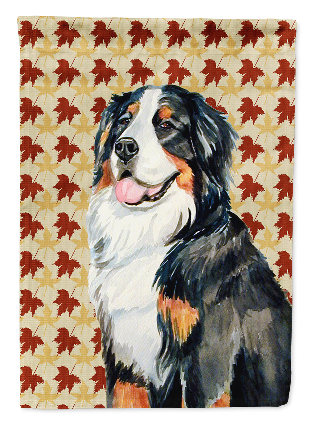 Bernese Mountain Dog Fall Leaves Portrait House Flag 28x40 Porch Sleeve Pole Decorative Outside Yard Banner Artwork Wall Hanging, Polyester