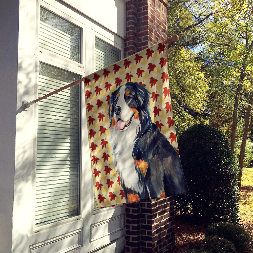Bernese Mountain Dog Fall Leaves Portrait House Flag 28x40 Porch Sleeve Pole Decorative Outside Yard Banner Artwork Wall Hanging, Polyester