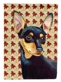 Min Pin Fall Leaves Portrait House Flag 28x40 Porch Sleeve Pole Decorative Outside Yard Banner Artwork Wall Hanging, Polyester