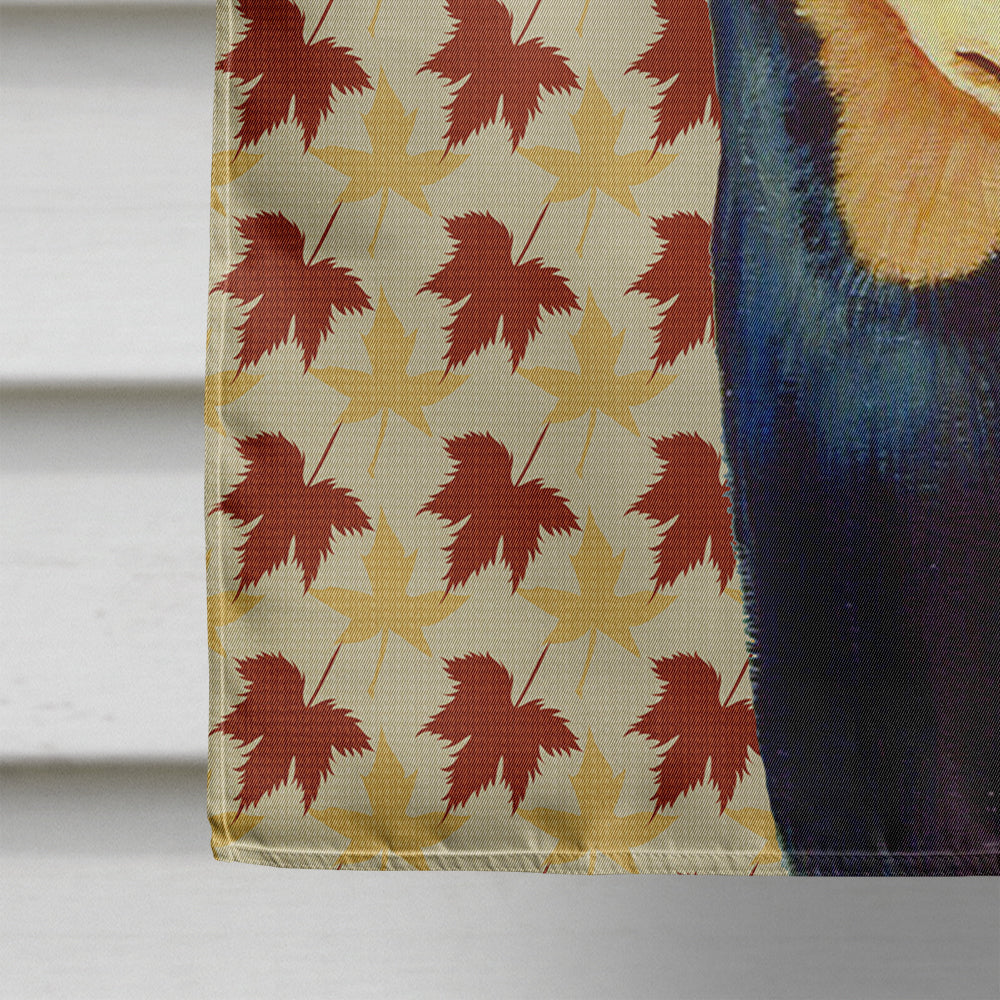 Min Pin Fall Leaves Portrait House Flag 28x40 Porch Sleeve Pole Decorative Outside Yard Banner Artwork Wall Hanging, Polyester