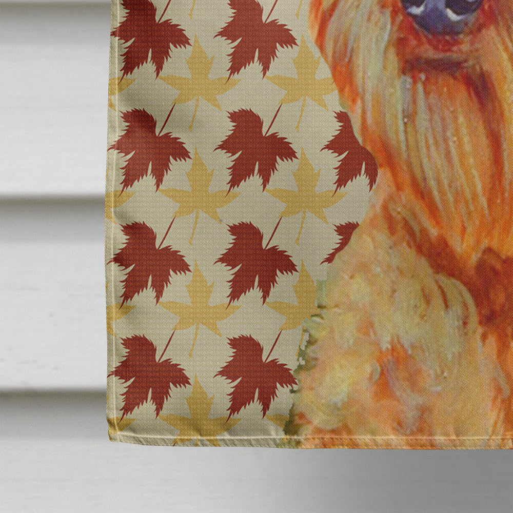 Airedale Fall Leaves Portrait House Flag 28x40 Porch Sleeve Pole Decorative Outside Yard Banner Artwork Wall Hanging, Polyester