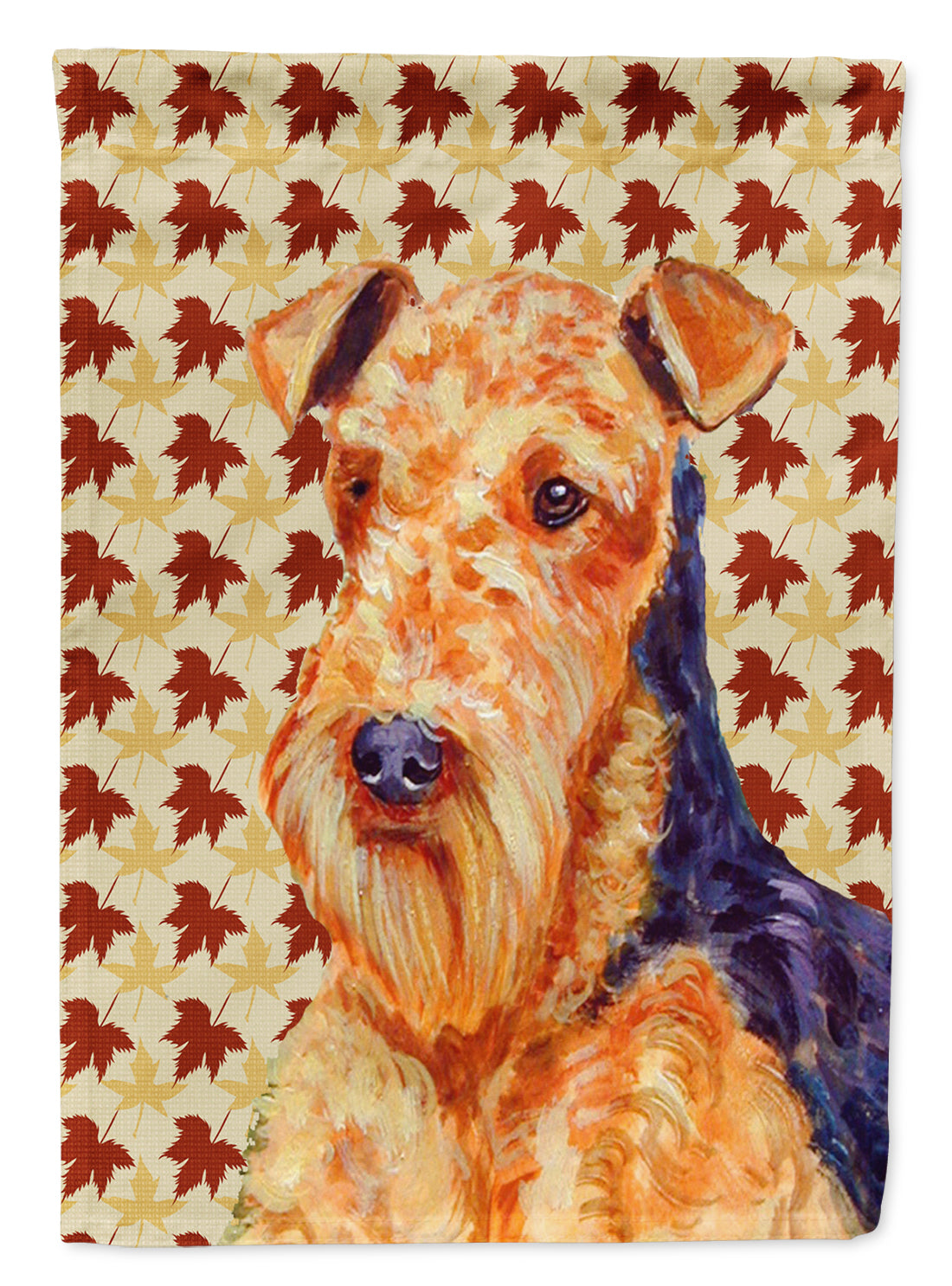 Airedale Fall Leaves Portrait Garden Flag Mailbox Decorative Yard Banner Outside Patio Artwork for Flower Beds, Garden Size, Multicolor