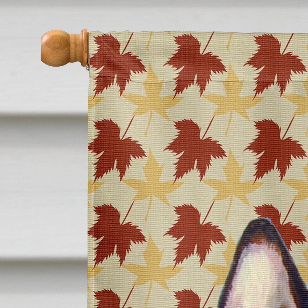French Bulldog Fall Leaves Portrait House Flag 28x40 Porch Sleeve Pole Decorative Outside Yard Banner Artwork Wall Hanging, Polyester