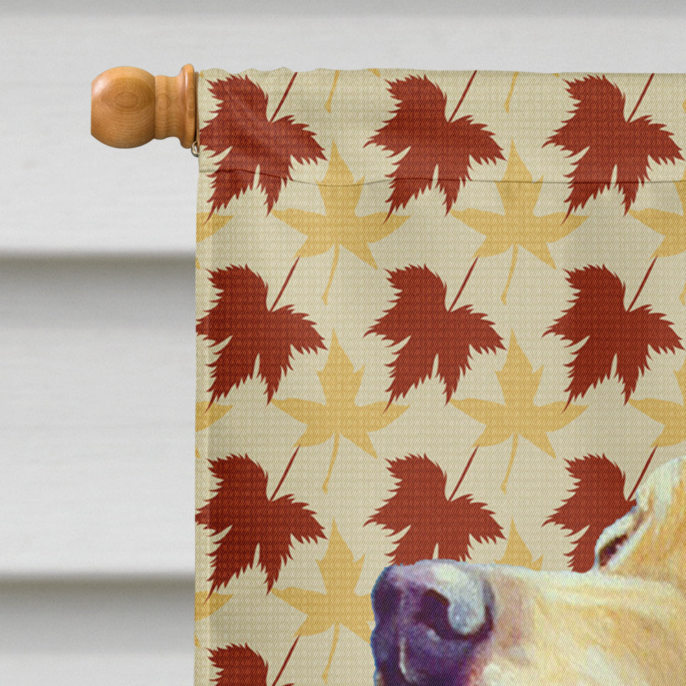 Labrador Fall Leaves Portrait House Flag 28x40 Porch Sleeve Pole Decorative Outside Yard Banner Artwork Wall Hanging, Polyester