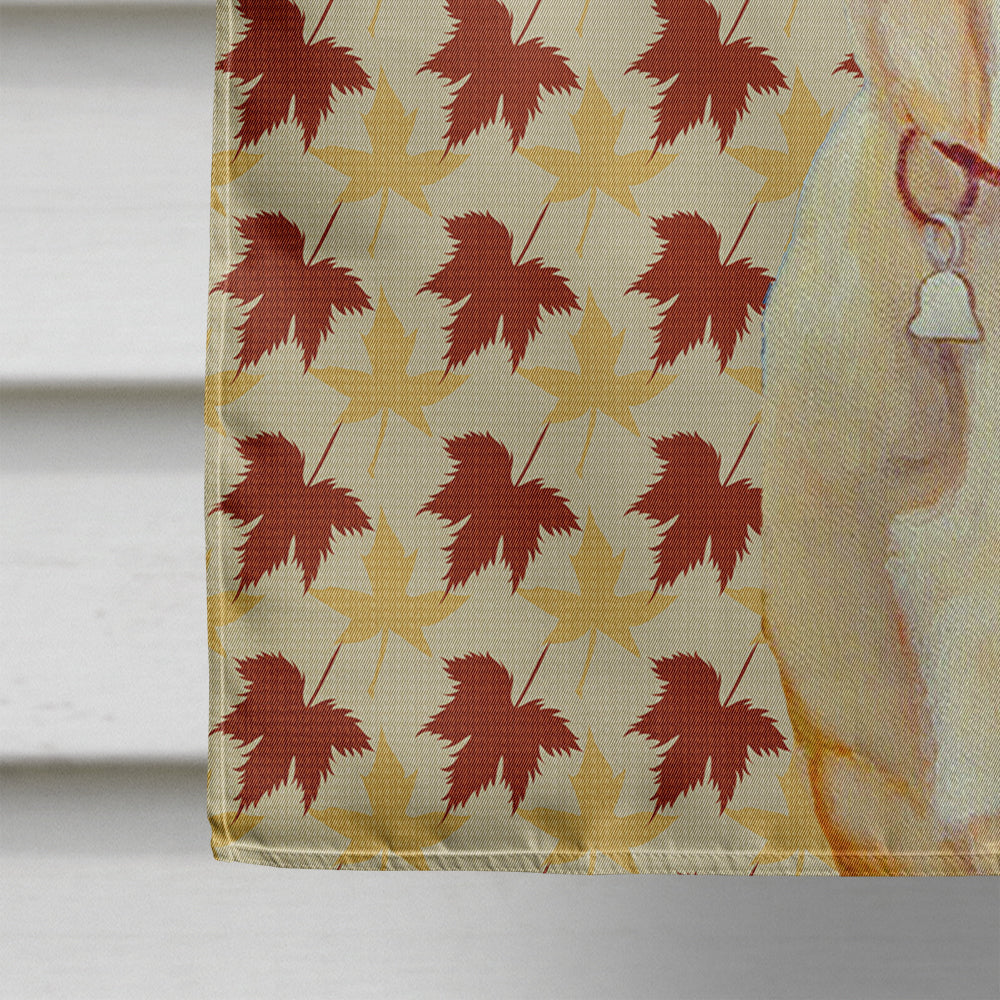 Labrador Fall Leaves Portrait House Flag 28x40 Porch Sleeve Pole Decorative Outside Yard Banner Artwork Wall Hanging, Polyester