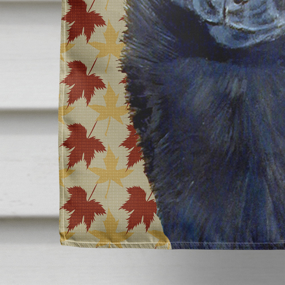 Schipperke Fall Leaves Portrait House Flag 28x40 Porch Sleeve Pole Decorative Outside Yard Banner Artwork Wall Hanging, Polyester