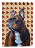 French Bulldog Fall Leaves Portrait House Flag 28x40 Porch Sleeve Pole Decorative Outside Yard Banner Artwork Wall Hanging, Polyester