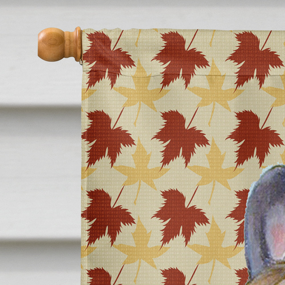 French Bulldog Fall Leaves Portrait House Flag 28x40 Porch Sleeve Pole Decorative Outside Yard Banner Artwork Wall Hanging, Polyester