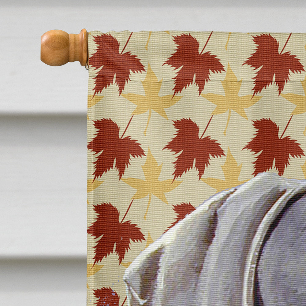 Weimaraner Fall Leaves Portrait House Flag 28x40 Porch Sleeve Pole Decorative Outside Yard Banner Artwork Wall Hanging, Polyester