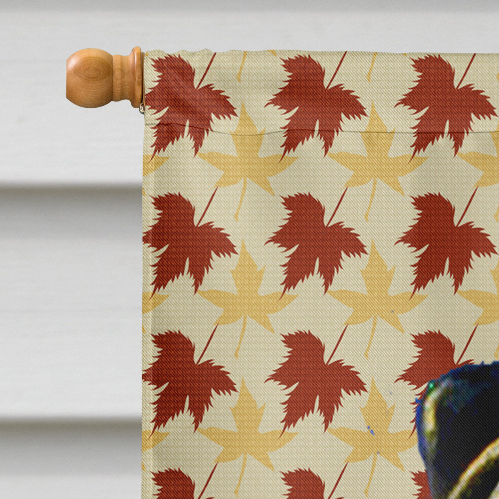 Pug Fall Leaves Portrait House Flag 28x40 Porch Sleeve Pole Decorative Outside Yard Banner Artwork Wall Hanging, Polyester