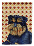 Brussels Griffon Fall Leaves Portrait House Flag 28x40 Porch Sleeve Pole Decorative Outside Yard Banner Artwork Wall Hanging, Polyester