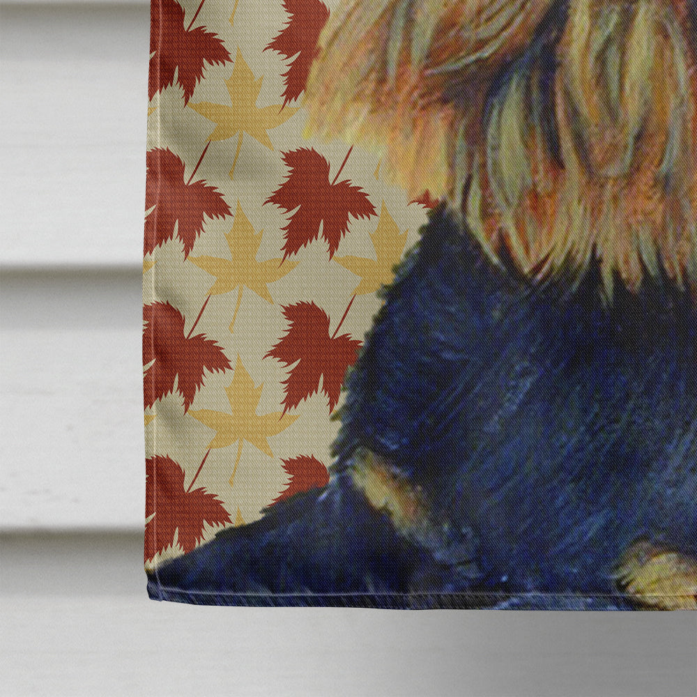 Brussels Griffon Fall Leaves Portrait House Flag 28x40 Porch Sleeve Pole Decorative Outside Yard Banner Artwork Wall Hanging, Polyester