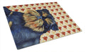 Brussels Griffon Fall Leaves Portrait Cutting Board Tempered Glass Kitchen Cutting Surface, Heat Resistant Chopping, Non-Slip Feet, Food Prep & Serving