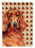 Irish Setter Fall Leaves Portrait House Flag 28x40 Porch Sleeve Pole Decorative Outside Yard Banner Artwork Wall Hanging, Polyester