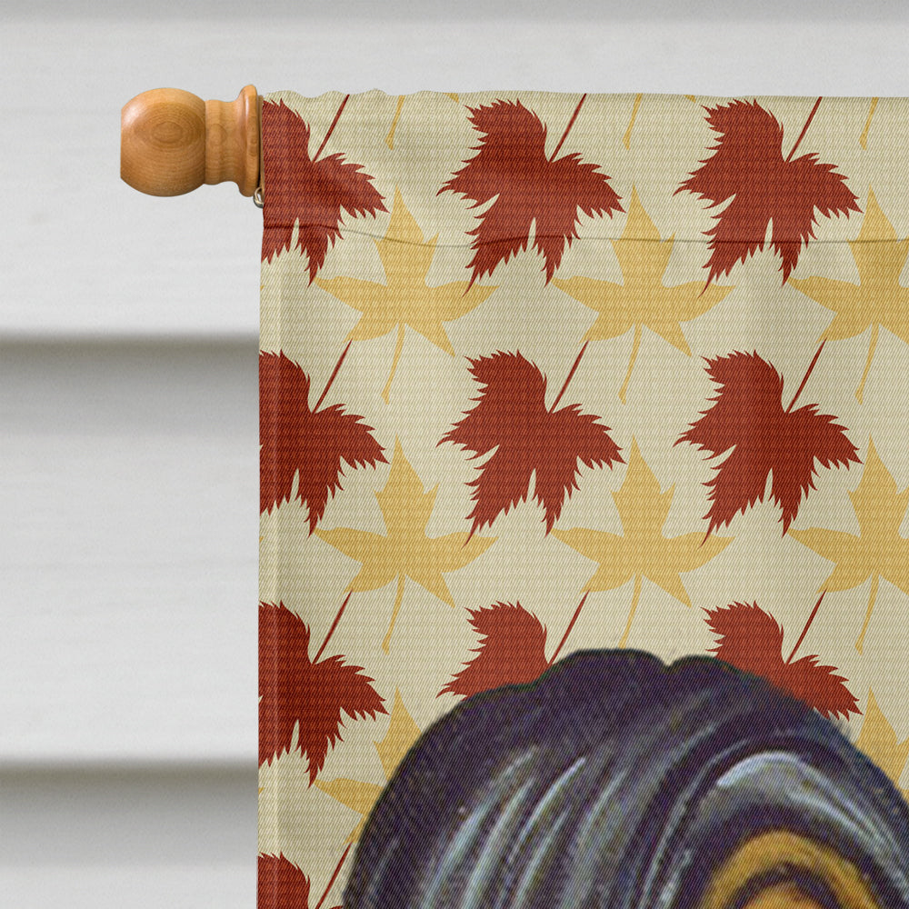 Papillon Fall Leaves Portrait House Flag 28x40 Porch Sleeve Pole Decorative Outside Yard Banner Artwork Wall Hanging, Polyester