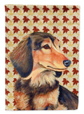 Dachshund Fall Leaves Portrait House Flag 28x40 Porch Sleeve Pole Decorative Outside Yard Banner Artwork Wall Hanging, Polyester