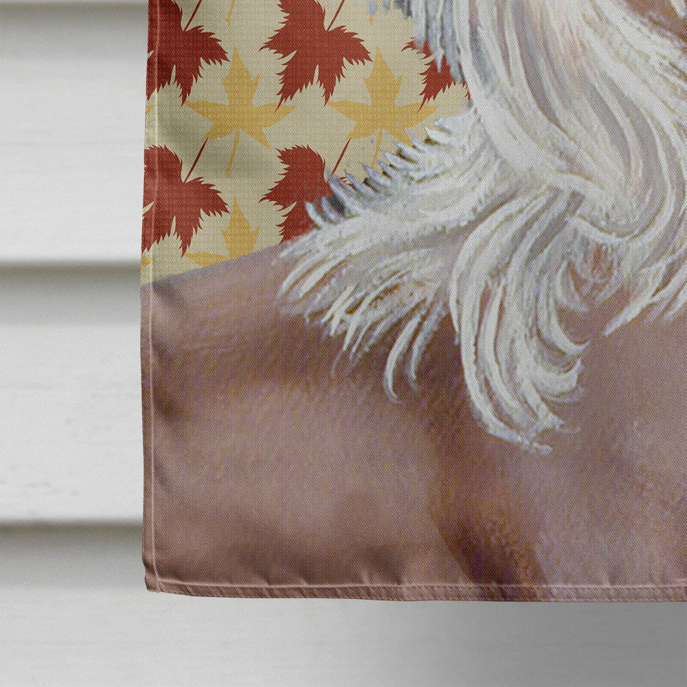 Chinese Crested Fall Leaves Portrait House Flag 28x40 Porch Sleeve Pole Decorative Outside Yard Banner Artwork Wall Hanging, Polyester
