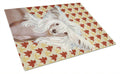Chinese Crested Fall Leaves Portrait Cutting Board Tempered Glass Kitchen Cutting Surface, Heat Resistant Chopping, Non-Slip Feet, Food Prep & Serving