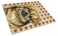 Tibetan Spaniel Fall Leaves Portrait Cutting Board Tempered Glass Kitchen Cutting Surface, Heat Resistant Chopping, Non-Slip Feet, Food Prep & Serving