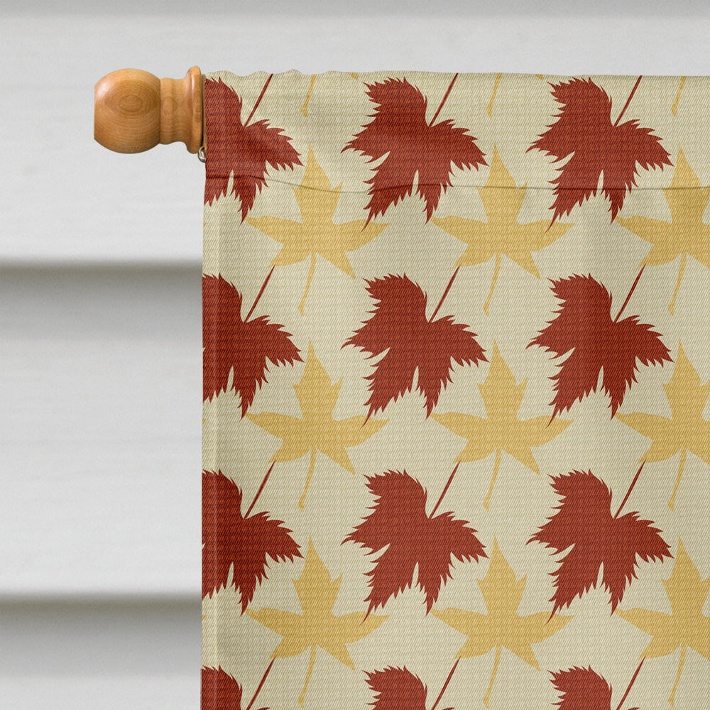 Pomeranian Fall Leaves Portrait House Flag 28x40 Porch Sleeve Pole Decorative Outside Yard Banner Artwork Wall Hanging, Polyester