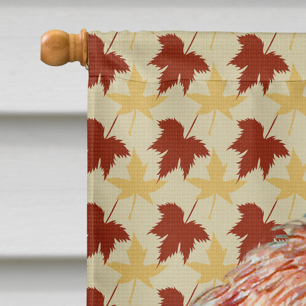 Petit Basset Griffon Vendeen Fall Leaves Portrait House Flag 28x40 Porch Sleeve Pole Decorative Outside Yard Banner Artwork Wall Hanging, Polyester