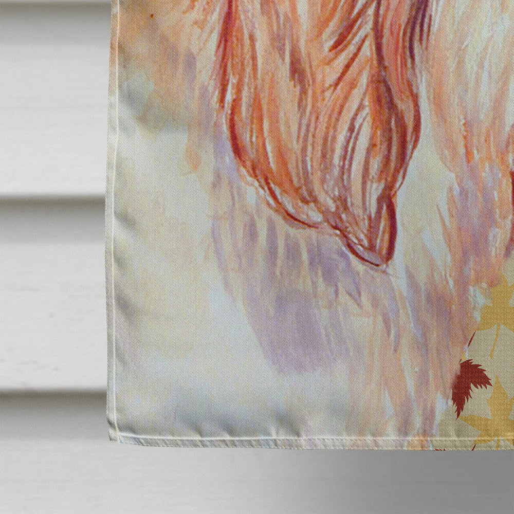 Petit Basset Griffon Vendeen Fall Leaves Portrait House Flag 28x40 Porch Sleeve Pole Decorative Outside Yard Banner Artwork Wall Hanging, Polyester