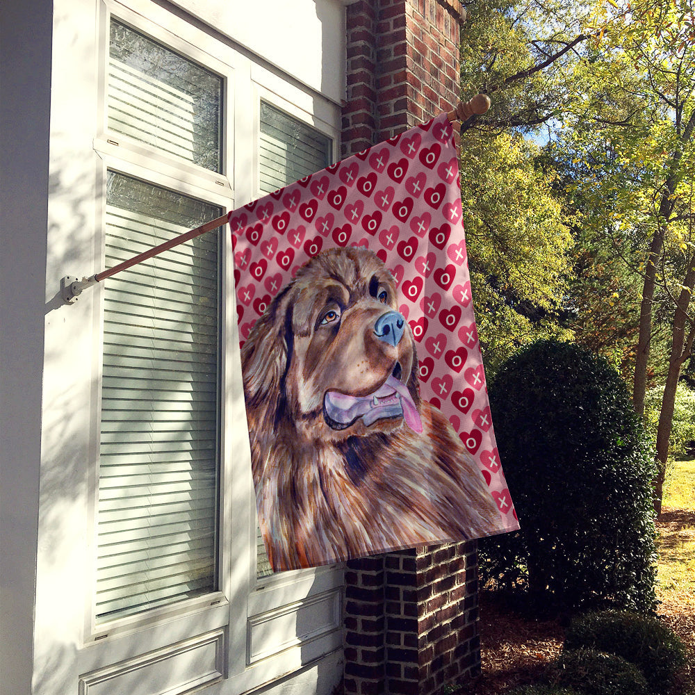 Newfoundland Hearts Love and Valentine's Day Portrait House Flag 28x40 Porch Sleeve Pole Decorative Outside Yard Banner Artwork Wall Hanging, Polyester
