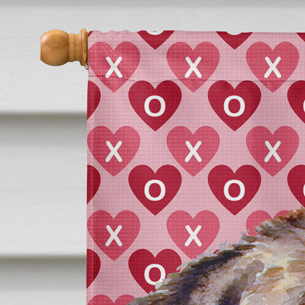 Newfoundland Hearts Love and Valentine's Day Portrait House Flag 28x40 Porch Sleeve Pole Decorative Outside Yard Banner Artwork Wall Hanging, Polyester